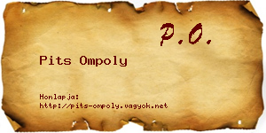 Pits Ompoly névjegykártya